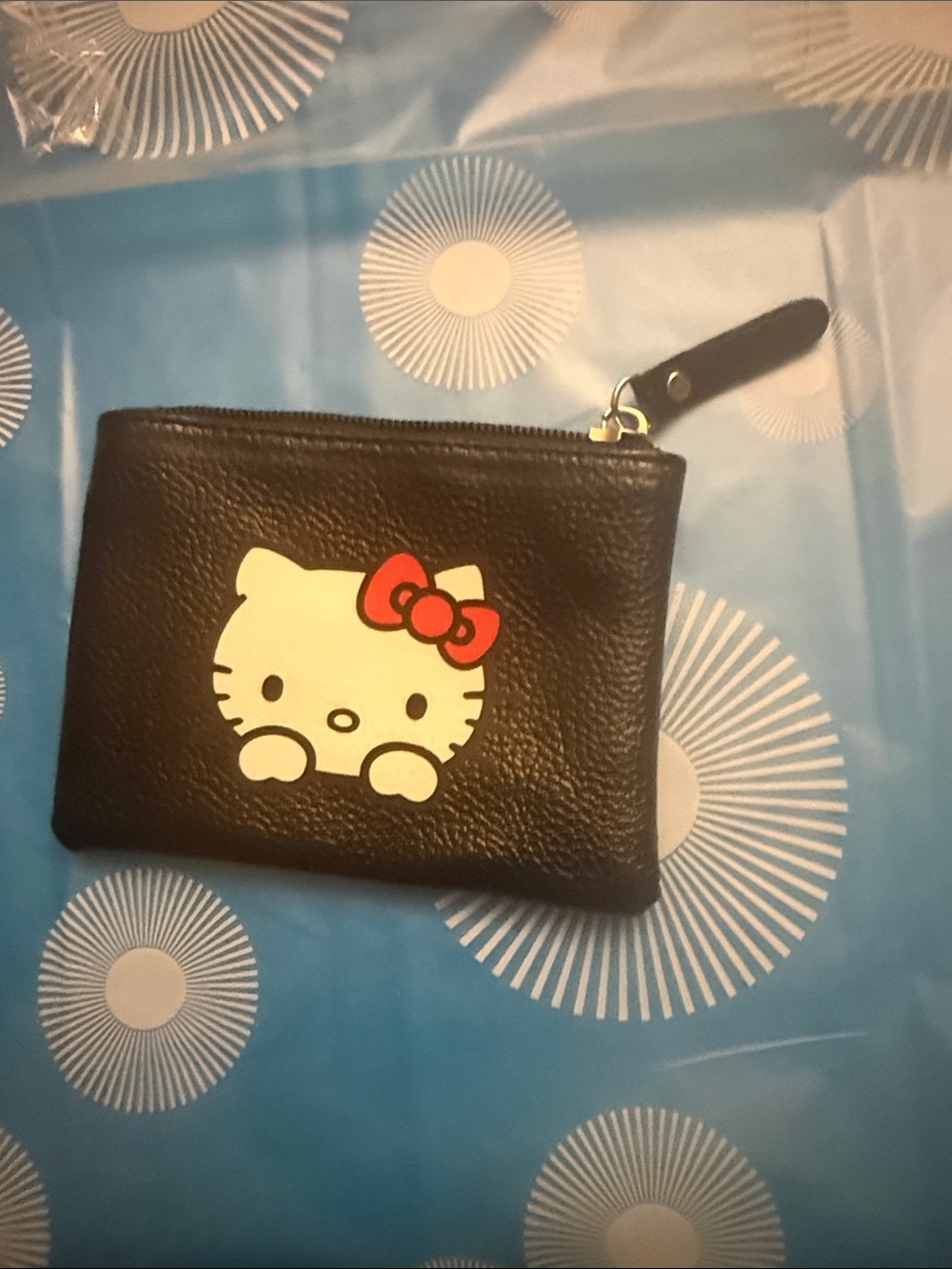 Hello Kitty Black Pouch with Red Bow Accent